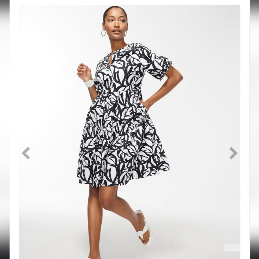 Black And White Poplin Dress